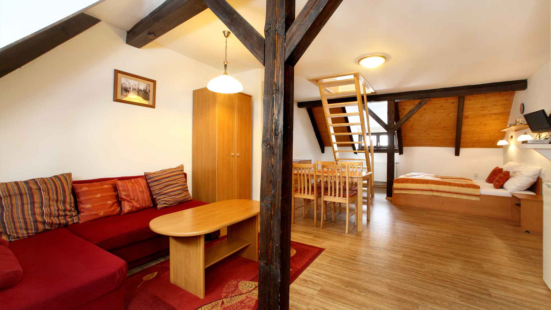 Interiér apartmánu č. 1, foto: Lubor Mrázek | Apartmány a Pension Galko | ubytování Český Krumlov